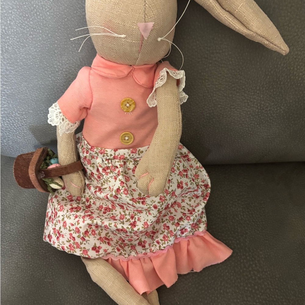Floral Pink Bunny Plush Toy
